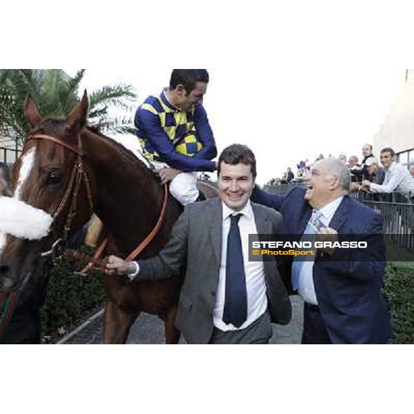 Fabio Branca,Stefano Bottti,Felice Villa and Charity Line after winning the Gran Premio Longines Lydia Tesio Rome, Capannelle racecourse,27th oct.2013 ph.Stefano Grasso