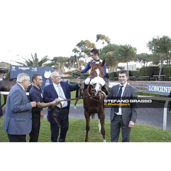Fabio Branca,Felice Villa,Stefano Bottti and Charity Line after winning the Gran Premio Longines Lydia Tesio Rome, Capannelle racecourse,27th oct.2013 ph.Stefano Grasso