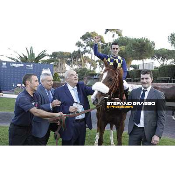 Fabio Branca,Felice Villa,Stefano Bottti and Charity Line after winning the Gran Premio Longines Lydia Tesio Rome, Capannelle racecourse,27th oct.2013 ph.Stefano Grasso