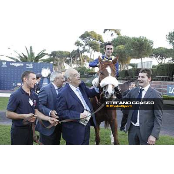 Fabio Branca,Felice Villa,Stefano Bottti and Charity Line after winning the Gran Premio Longines Lydia Tesio Rome, Capannelle racecourse,27th oct.2013 ph.Stefano Grasso