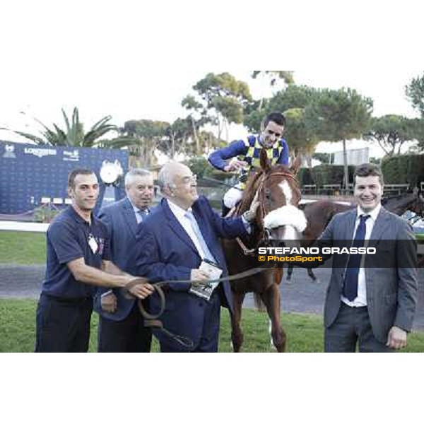 Fabio Branca,Felice Villa,Stefano Bottti and Charity Line after winning the Gran Premio Longines Lydia Tesio Rome, Capannelle racecourse,27th oct.2013 ph.Stefano Grasso
