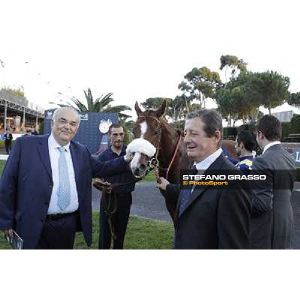 Fabio Branca,Felice Villa,Stefano Bottti and Charity Line after winning the Gran Premio Longines Lydia Tesio Rome, Capannelle racecourse,27th oct.2013 ph.Stefano Grasso