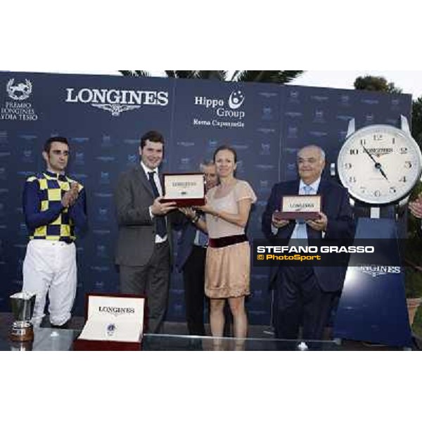 Prize giving ceremony for Charity Line\'s connection after winning the Gran Premio Longines Lydia Tesio Rome, Capannelle racecourse,27th oct.2013 ph.Stefano Grasso