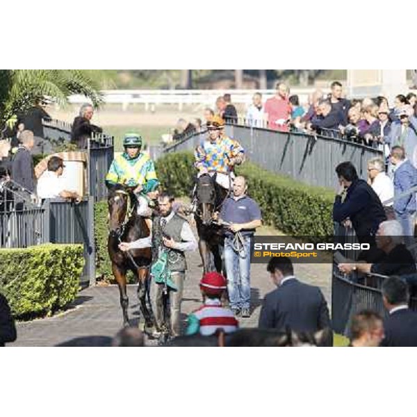 Cristian Demuro on Omaticaya after winning the Premio Ubaldo Pandolfi Roma,Capannelle racecourse,27th oct.2013 ph.Stefano Grasso