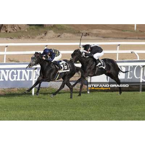 Dario Vargiu on Konkan wins the Criterium Femminile Roma,Capannelle racecourse,3rd nov.2013 ph.Stefano Grasso