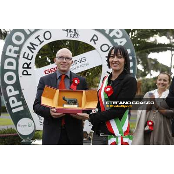 The prize giving ceremony of the Premio Roma GBI Racing Roma,Capannelle racecourse,3rd nov.2013 ph.Stefano Grasso