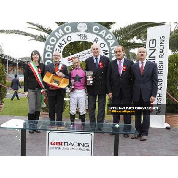 The prize giving ceremony of the Premio Roma GBI Racing Roma,Capannelle racecourse,3rd nov.2013 ph.Stefano Grasso