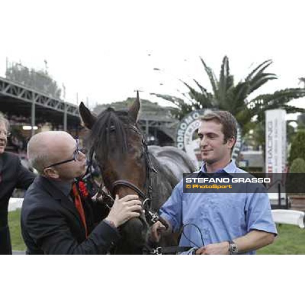 Michael Figge and Feuerblitz after winning the Premio Roma GBI Racing Roma,Capannelle racecourse,3rd nov.2013 ph.Stefano Grasso