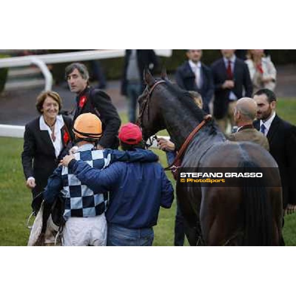 the winning connection of Saint Bernard after the triumph in the Premio Ribot Roma,Capannelle racecourse,3rd nov.2013 ph.Stefano Grasso