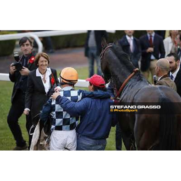 the winning connection of Saint Bernard after the triumph in the Premio Ribot Roma,Capannelle racecourse,3rd nov.2013 ph.Stefano Grasso