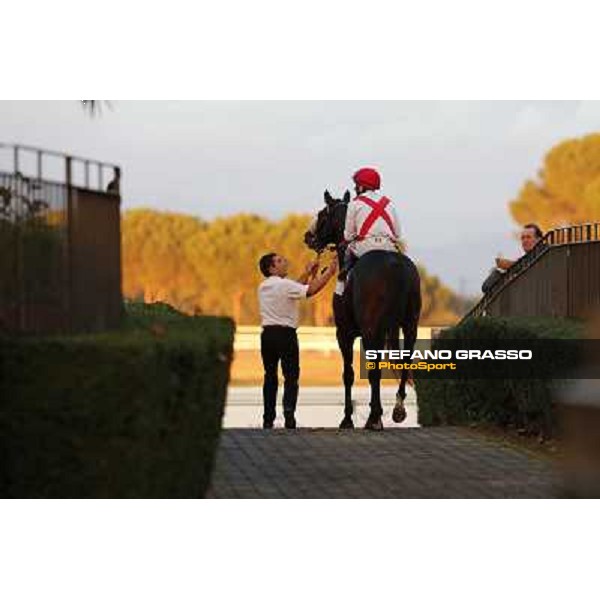 Andrea Atzeni on Bastiani Roma,Capannelle racecourse,3rd nov.2013 ph.Stefano Grasso
