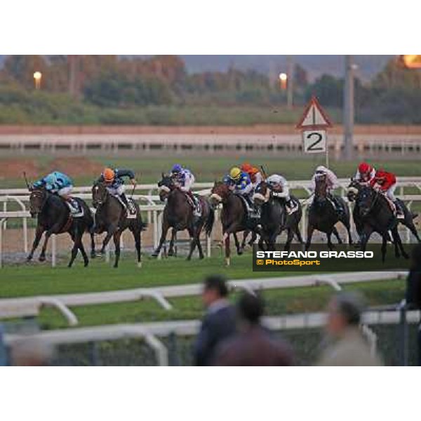 Gabriele Bietolini on Saint Bernard goes to win the Premio Ribot Roma,Capannelle racecourse,3rd nov.2013 ph.Stefano Grasso