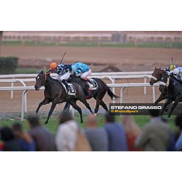 Gabriele Bietolini on Saint Bernard goes to win the Premio Ribot Roma,Capannelle racecourse,3rd nov.2013 ph.Stefano Grasso