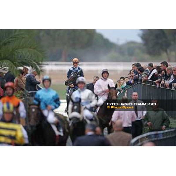 the winning connection of Saint Bernard after the triumph in the Premio Ribot Roma,Capannelle racecourse,3rd nov.2013 ph.Stefano Grasso
