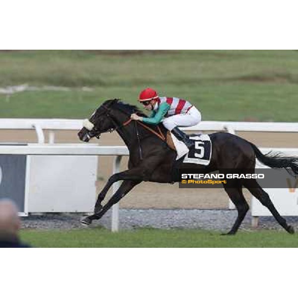 Cristian Demuro on Last Temptation wins the Premio Erice Roma,Capannelle racecourse,3rd nov.2013 ph.Stefano Grasso