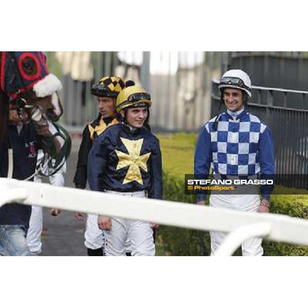 Andrea Atzeni and Fabio Branca Roma,Capannelle racecourse,3rd nov.2013 ph.Stefano Grasso