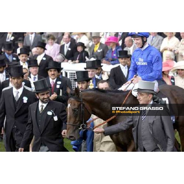 winner enclosure of The St James\'s Palace Stakes Sheihk Maktoum Al Maktoum and Sheihk Bin Rashid Al Maktoum with Kerrin Mc Evoy on Shamardal York, 14th june 2005 ph. Stefano Grasso