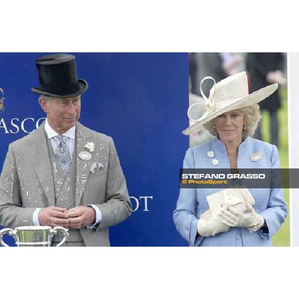 giving prize of The St James\'s Palace Stakes Prince Charles with Camilla Parker Bowles York, 14th june 2005 ph. Stefano Grasso