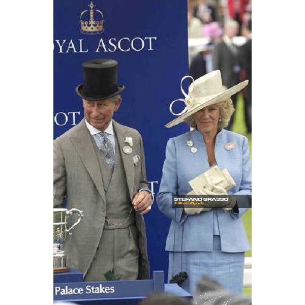 giving prize of The St James\'s Palace Stakes Prince Charles with Camilla Parker Bowels York, 14th june 2005 ph. Stefano Grasso