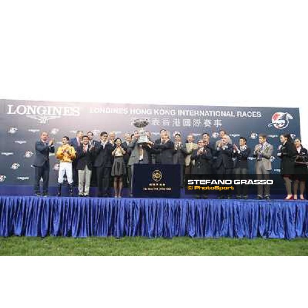 Douglas Whyte and Akeed Mofeed win the Longines Hong Kong Cup - The prize giving ceremony Hong Kong-Sha Tin racecourse,8th dec.2013 ph.Stefano Grasso/Longines