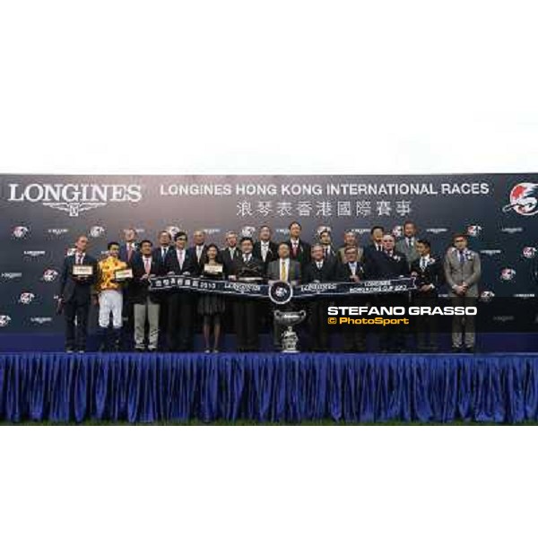 Douglas Whyte and Akeed Mofeed win the Longines Hong Kong Cup - The prize giving ceremony Hong Kong-Sha Tin racecourse,8th dec.2013 ph.Stefano Grasso/Longines