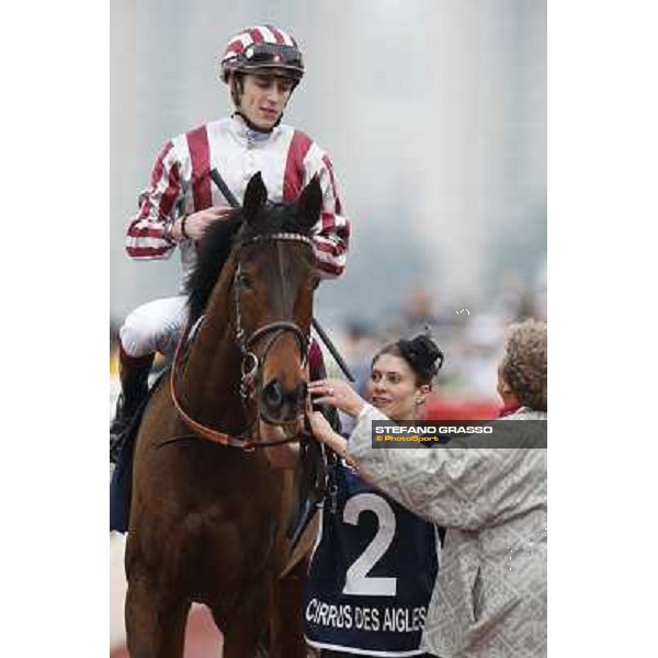 The Longines Hong Kong Cup - Christophe Soumillon on Cirrus des Aigles and Corine Barande Barbe Hong Kong-Sha Tin racecourse,8th dec.2013 ph.Stefano Grasso/Longines
