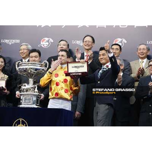 Douglas Whyte and Akeed Mofeed win the Longines Hong Kong Cup - The prize giving ceremony Hong Kong-Sha Tin racecourse,8th dec.2013 ph.Stefano Grasso/Longines