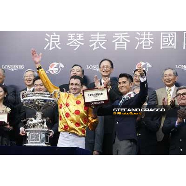 Douglas Whyte and Akeed Mofeed win the Longines Hong Kong Cup - The prize giving ceremony Hong Kong-Sha Tin racecourse,8th dec.2013 ph.Stefano Grasso/Longines