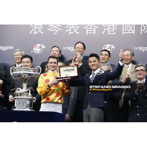 Douglas Whyte and Akeed Mofeed win the Longines Hong Kong Cup - The prize giving ceremony Hong Kong-Sha Tin racecourse,8th dec.2013 ph.Stefano Grasso/Longines