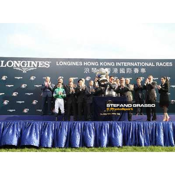 Douglas Whyte and Glorious Day win the Longines Hong Kong Mile - The Prize giving ceremony Hong Kong-Sha Tin racecourse,8th dec.2013 ph.Stefano Grasso/Longines