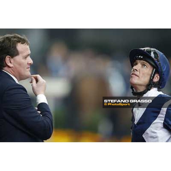 Richard Hughes and Richard Hannon jr. in the paddock Hong Kong-Sha Tin racecourse,8th dec.2013 ph.Stefano Grasso/Longines