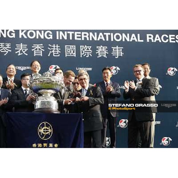Douglas Whyte and Glorious Day win the Longines Hong Kong Mile - The Prize giving ceremony Hong Kong-Sha Tin racecourse,8th dec.2013 ph.Stefano Grasso/Longines