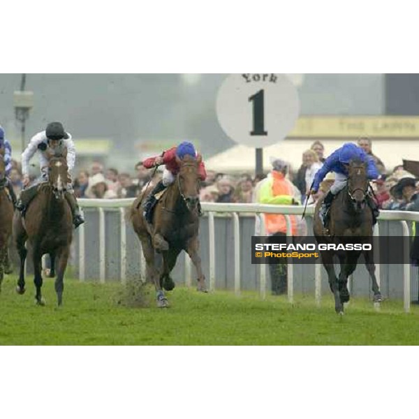 last 1 furlong of The Windsor Forest stakes - from left Soviet Song, Peeress (winner) and Sundrop Royal Ascot at York, 2nd day York, 15th june 2005 ph. Stefano Grasso