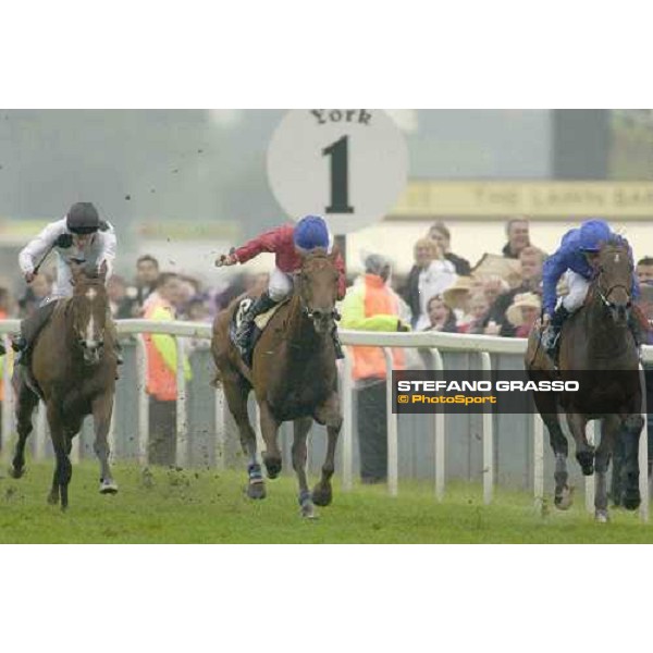 last 1 furlong of The Windsor Forest Stakes - from left Soviet Song, Peeress (winner) and Sundrop Royal Ascot at York, 2nd day York, 15th june 2005 ph. Stefano Grasso