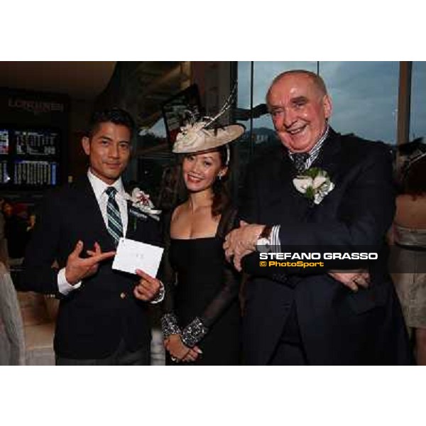 The Longines Hong Kong International Races - Fashion and Races - Walter von Kanel with Sherie Legrix, appointed most elegant lady of the day, and Aaron Kwok Hong Kong-Sha Tin racecourse,8th dec.2013 ph.Stefano Grasso/Longines