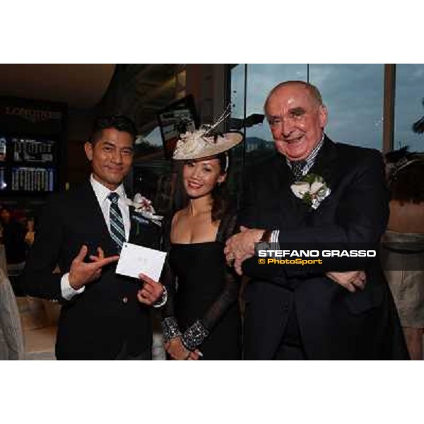 The Longines Hong Kong International Races - Fashion and Races - Walter von Kanel with Sherie Legrix, appointed most elegant lady of the day, and Aaron Kwok Hong Kong-Sha Tin racecourse,8th dec.2013 ph.Stefano Grasso/Longines
