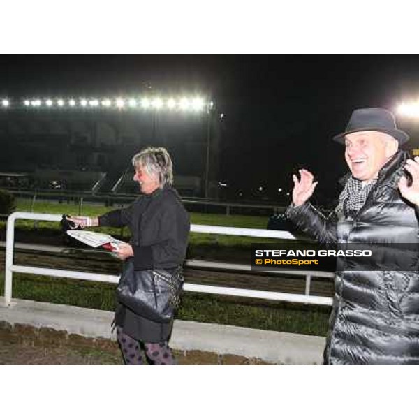 The happiness of Red Baron\'s owners winners of the third leg of the 86° Derby Italiano del Trotto - Trofeo La Torrente Napoli - Ippodromo di Agnano,14 dicembre 2013 ph.Stefano Grasso/Ippodromi Partenopei