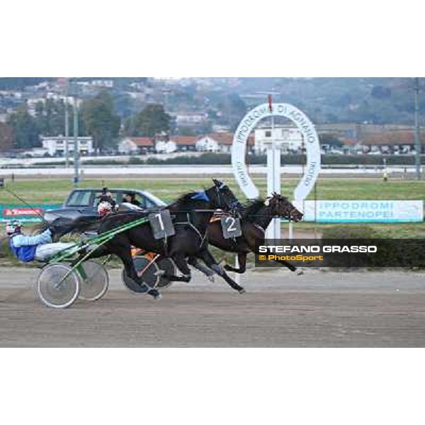 Roberto Vecchione with Orsia wins the Gran Premio Royal Mares - Allev.Garigliano Napoli - Ippodromo di Agnano,14 dicembre 2013 ph.Stefano Grasso/Ippodromi Partenopei