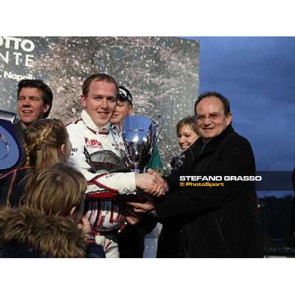 Robin Bakker with Robert Bi wins the 86° Derby Italiano del Trotto Napoli,Agnano 26 dicembre 2013 ph.Stefano Grasso/Ippodromi Partenopei srl