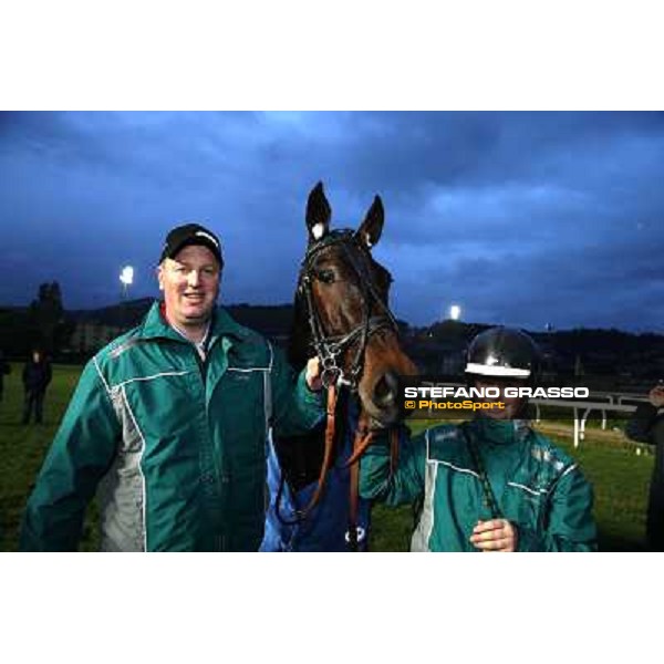 Robin Bakker with Robert Bi wins the 86° Derby Italiano del Trotto Napoli,Agnano 26 dicembre 2013 ph.Stefano Grasso/Ippodromi Partenopei srl