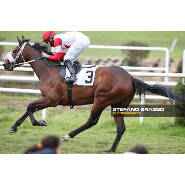 Francesco Dettori on Gulfstream Kitten goes to win the Premio Ass.Naz.ex Internati Lager Nazisti Napoli,Agnano 29 dicembre 2013 ph.Stefano Grasso/Ippodromi Partenopei srl