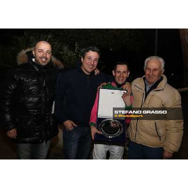 The proze giving of the Premio UNIRE won by Mirco Demuro and Duca di Mantova Napoli,Agnano 29 dicembre 2013 ph.Stefano Grasso/Ippodromi Partenopei srl