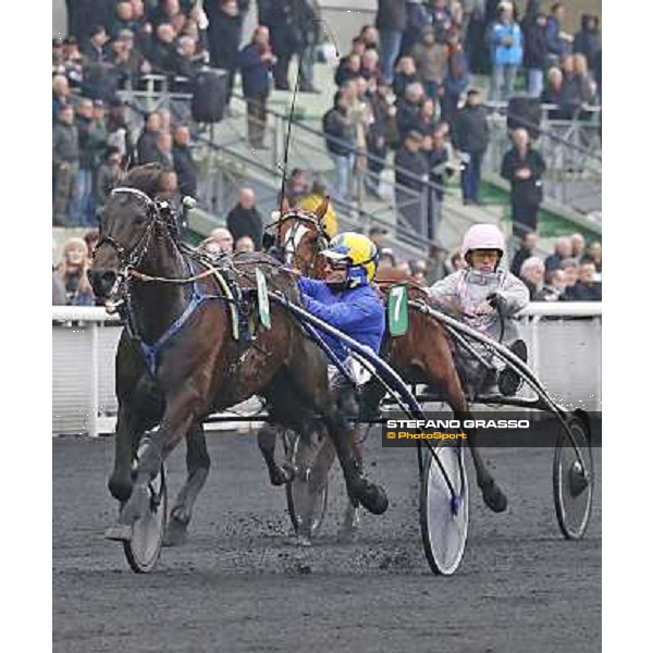 Jean Etienne Dubois and Turbo Jet win the Prix du Luxembourg Paris - Vincennes, 25th jan.2014 ph.Stefano Grasso