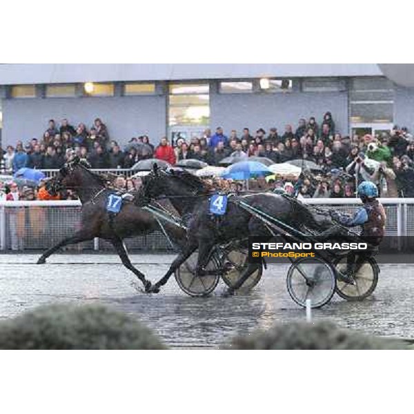 Orjan Kihlstrom with Maharajah wins the Grand Prix d\'Amerique 2014 Paris - Vincennes, 26th jan.2014 ph.Stefano Grasso
