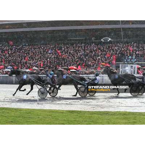 Orjan Kihlstrom with Maharajah wins the Grand Prix d\'Amerique 2014 Paris - Vincennes, 26th jan.2014 ph.Stefano Grasso