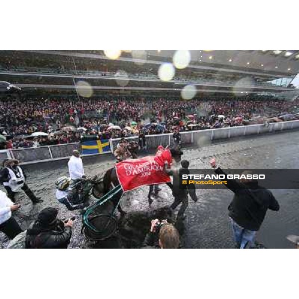 Orjan Kihlstrom with Maharajah wins the Grand Prix d\'Amerique 2014 Paris - Vincennes, 26th jan.2014 ph.Stefano Grasso