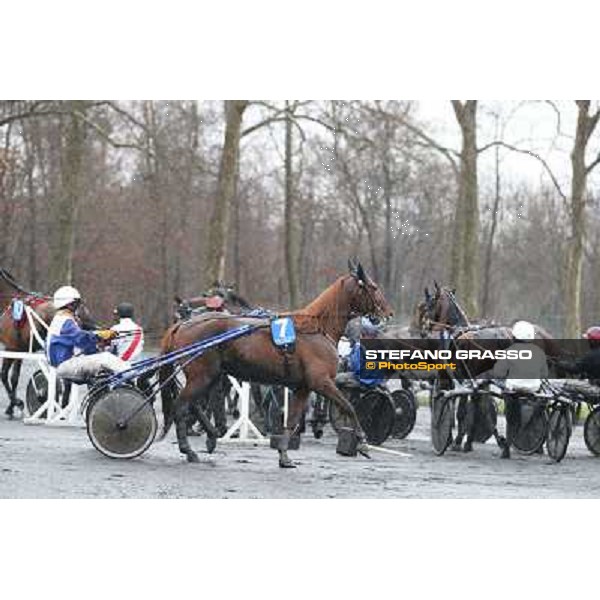 Roberto Vecchione and Nesta Effe - the Grand Prix d\'Amerique 2014 Paris - Vincennes, 26th jan.2014 ph.Stefano Grasso