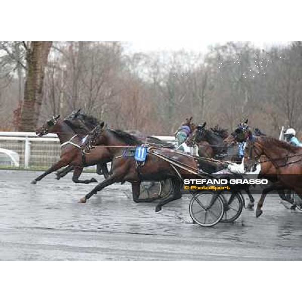 Orjan Kihlstrom with Maharajah wins the Grand Prix d\'Amerique 2014 Paris - Vincennes, 26th jan.2014 ph.Stefano Grasso