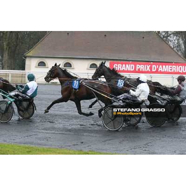 Orjan Kihlstrom with Maharajah wins the Grand Prix d\'Amerique 2014 Paris - Vincennes, 26th jan.2014 ph.Stefano Grasso