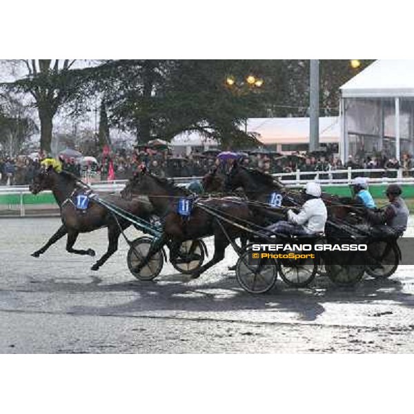 Orjan Kihlstrom with Maharajah wins the Grand Prix d\'Amerique 2014 Paris - Vincennes, 26th jan.2014 ph.Stefano Grasso